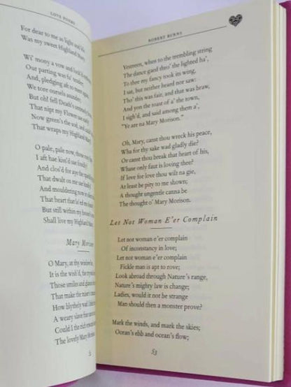 LOVE POEMS by Sappho Shakespeare Byron Dickinson Frost Shelley Faux Leather Classic edition New Classic Book